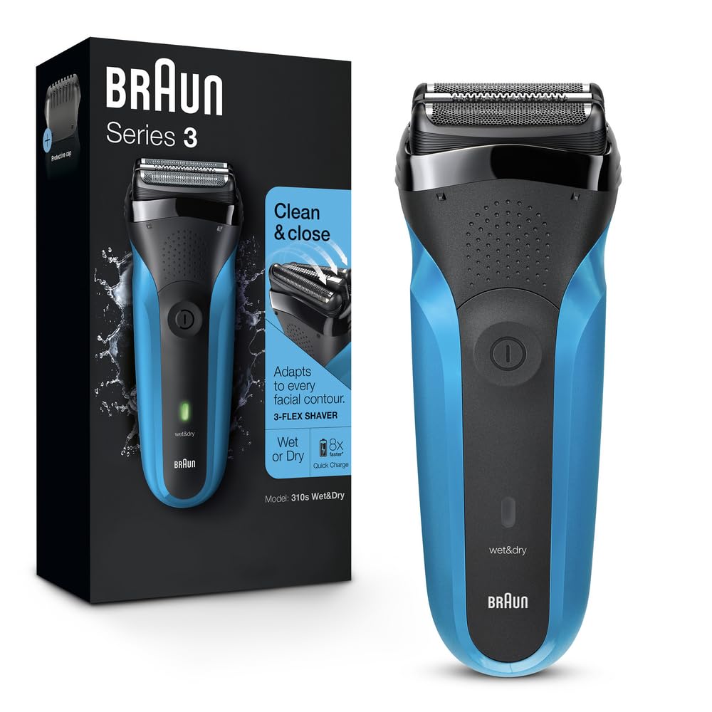 Braun Series - Afeitadora eléctrica para hombre (recargable, húmeda y seca), color azul, Máquina de afeitar 310S, Azul