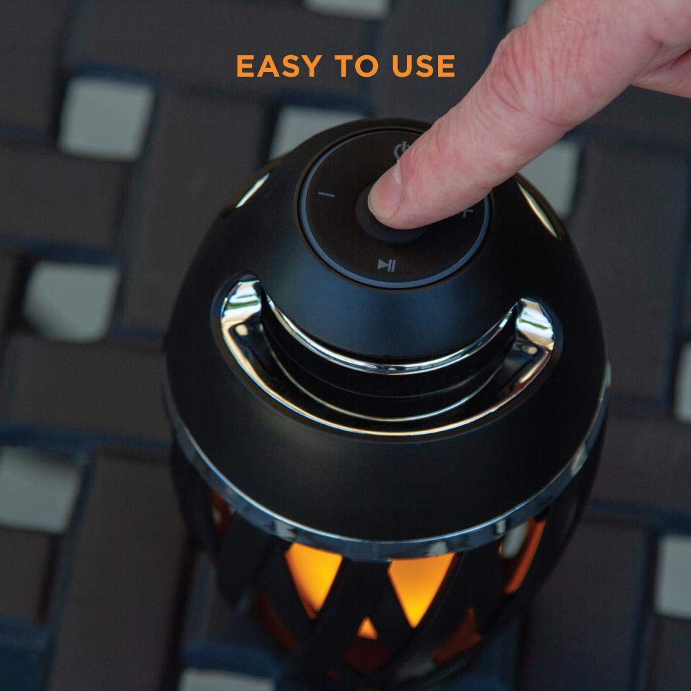 Limitless Innovations TikiTunes - Altavoz inalámbrico Bluetooth portátil (Paquete) con Poste Ajustable de 40 Pulgadas y estaca de Tierra, Color Negro
