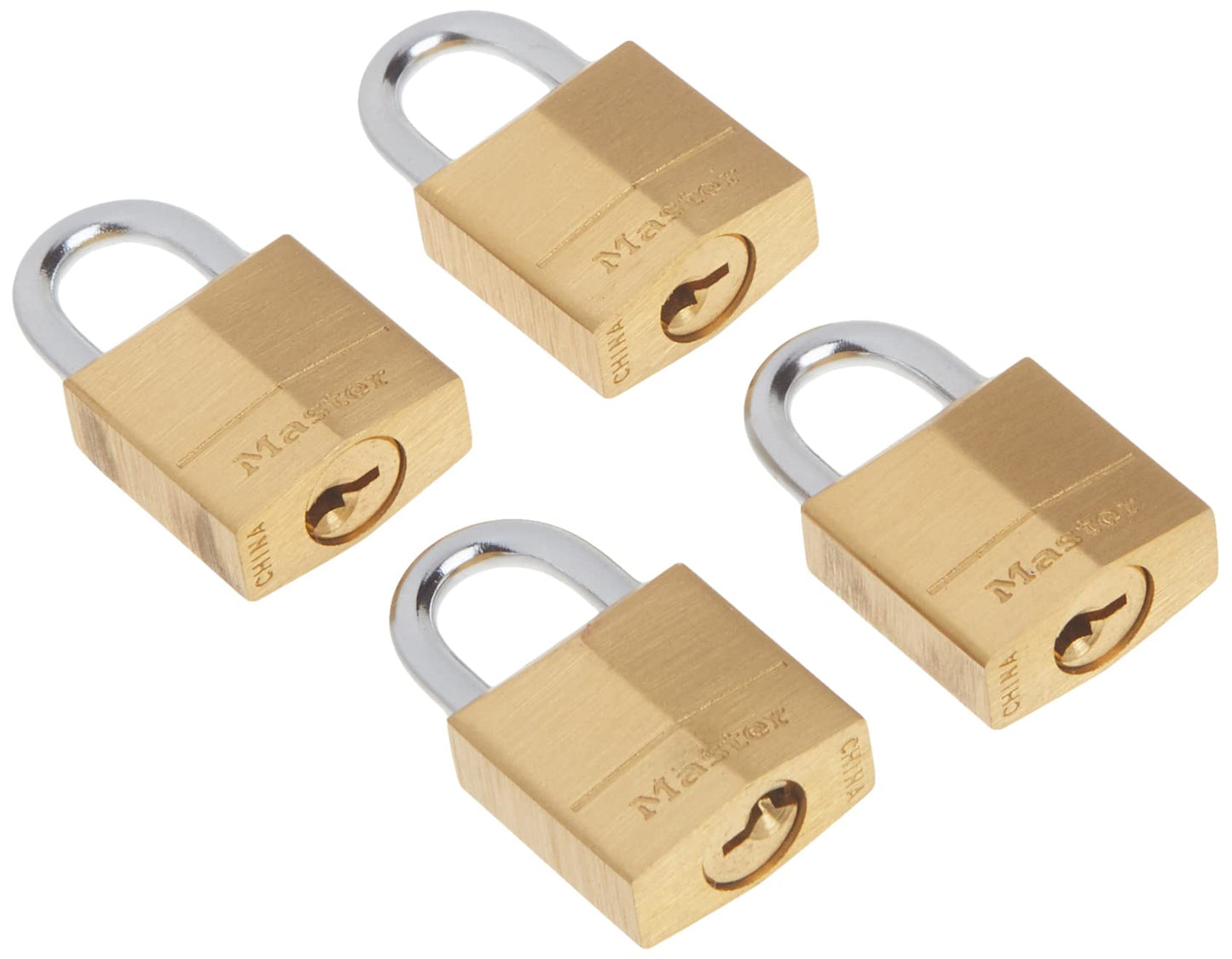 Candado Master Lock Latón Macizo 3/4 Pulgadas Llaves Iguales Paquete de 4