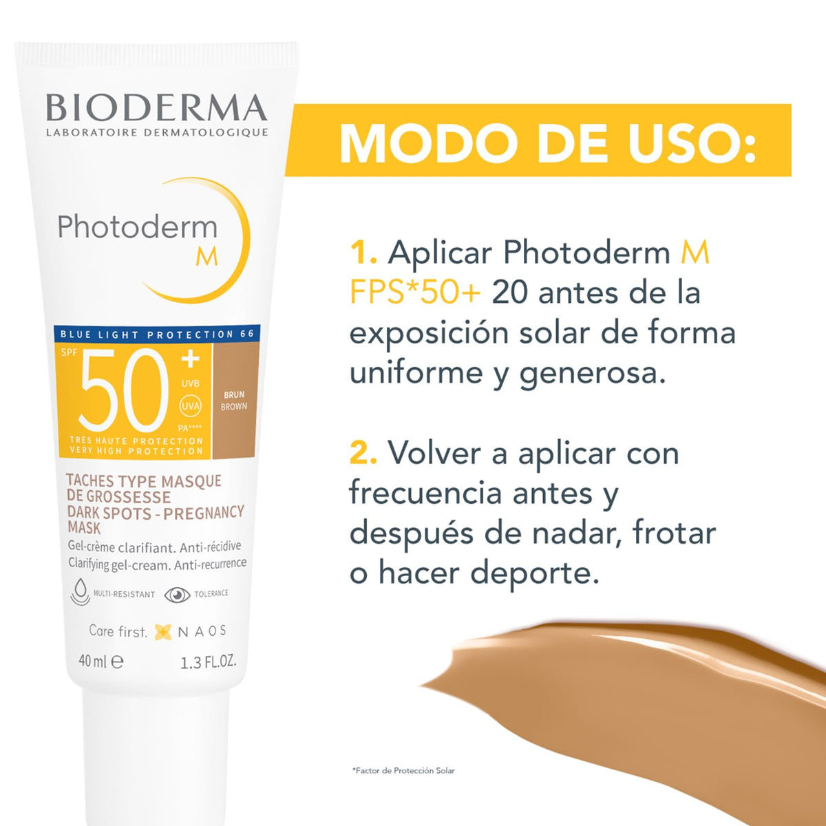 Protector Solar BIODERMA Bronce Alta Cobertura Acabado Mate FPS50+