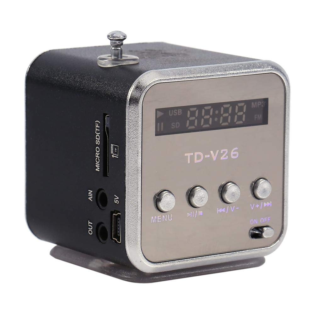 Mini Altavoz Reproductor de Música Digital Con Radio FM, Apoyo Tarjeta TF y Disco USB Para Interior y Exterior