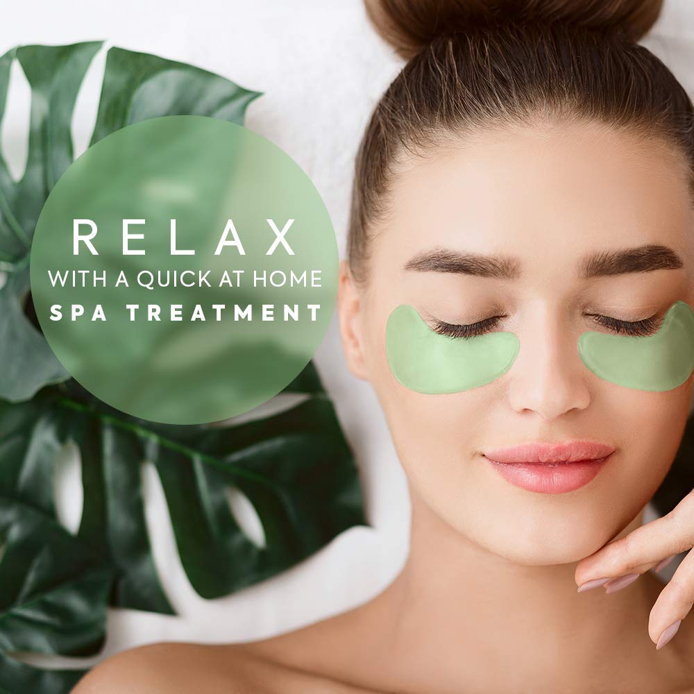 FORTIVO Parches de gel para ojos de té verde, parches de gel para ojos de té verde, máscaras para ojeras y hinchazón, máscara de colágeno para ojos debajo de los ojos, máscara de gel para ojos hinchados, ojeras, tratamiento de ojos para mujeres