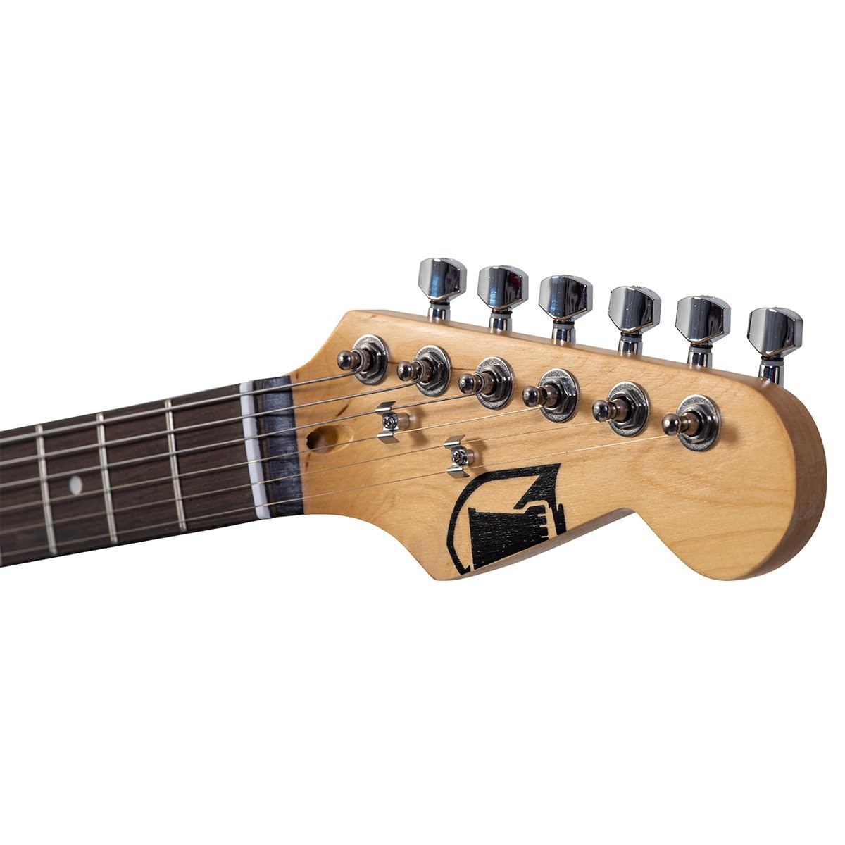 Guitarra Eléctrica Negra De 6 Cuerdas de 39" de madera, 3 pastillas, 22 trastes, 3 plumillas 1 palanca y Correa/Funda KGE-3901