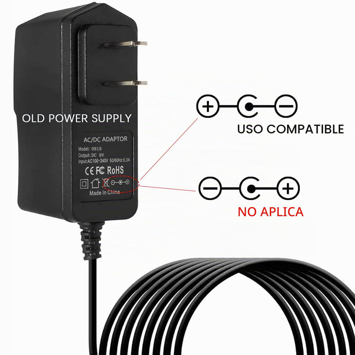 Adaptador de Corriente 9V1.5A Negro Alta Eficiencia