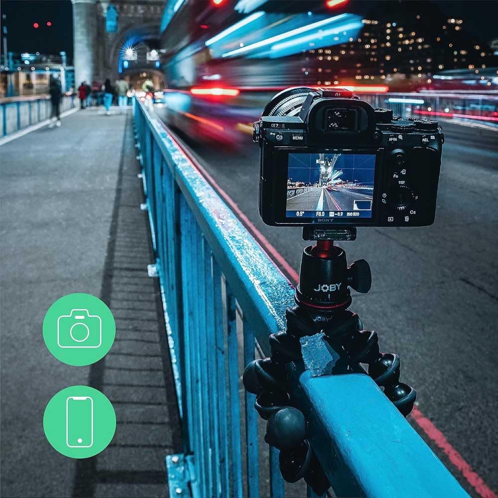 JOBY GorillaPod 3K, trípode compacto 3K soporte y cabeza de bola 3K para cámaras compactas, kit de trípode, trípode de viaje para cámaras, soporta dispositivos de hasta 3 kg, JB91507-BWW, fabricado en