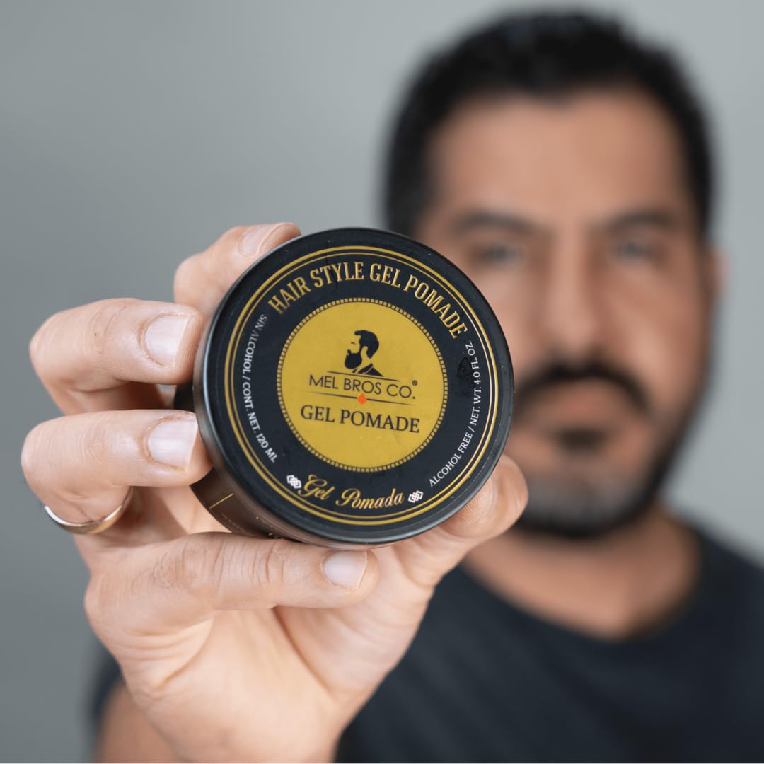 MEL BROS CO. - Gel Pomade 4oz/120ml - Estilizado de Cabello Acabado Natural
