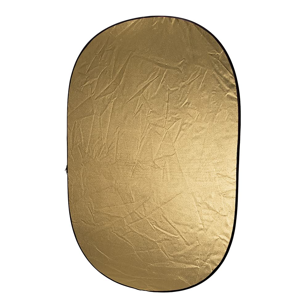 Fotodiox Pro 40x60" 5-in-1 Collapsible Oval Reflector, Silver/Gold/Black/White/Diffuser