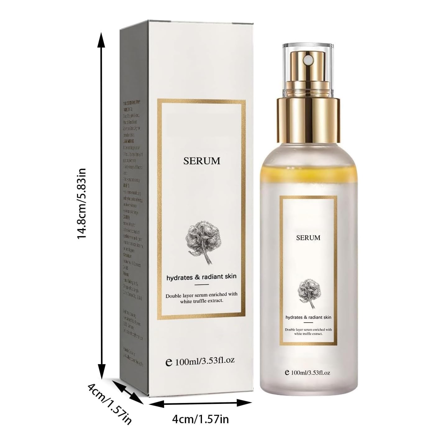 Serum Spray with White Truffle for Hydrated and Radiant Skin - 2 Pack - 100ml - Facial Mist with Antioxidants - Glowy Hydration