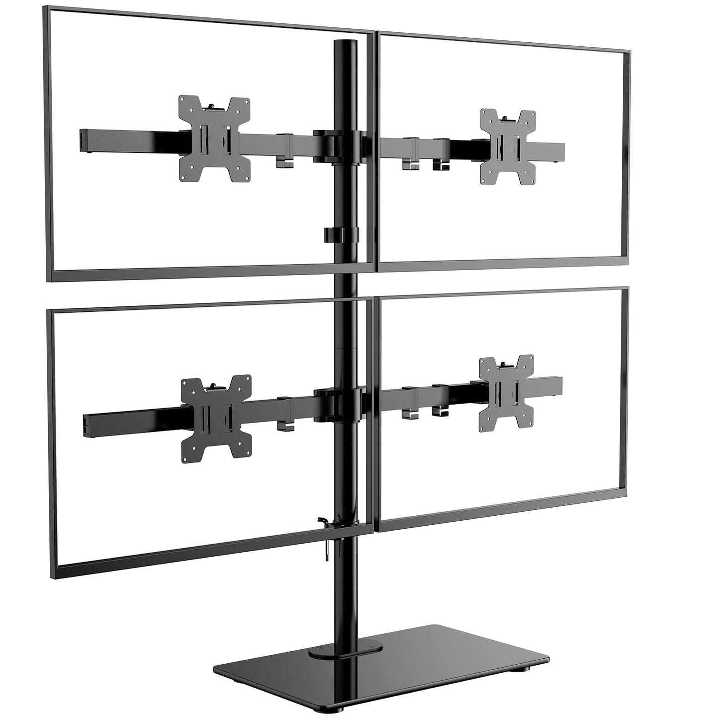 Soporte de Monitor cuádruple WALI Vidrio Ajustable Pantallas 17-27 Pulgadas