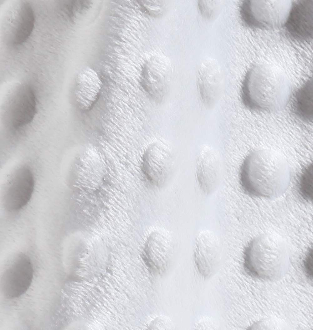CREVENT Juguete Suave y Bonito para Acurrucarse Blankies de Seguridad para Bebé Unisex, Frente de Lunares Minky + Dorso de Sherpa (Oso Blanco)