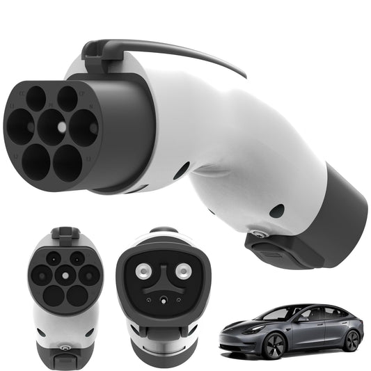 Adaptador EV YIYAHA Blanco Convertidor de Carga 7KW 32A Compatible con BYD JAC y Conector GB/T con Bloqueo de Seguridad para Auto Eléctrico
