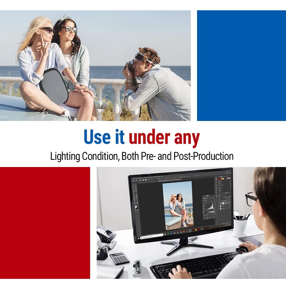 Vidpro WB-24 - Disco de equilibrio blanco de doble cara, 18 % gris frontal y reflector de 60 cm