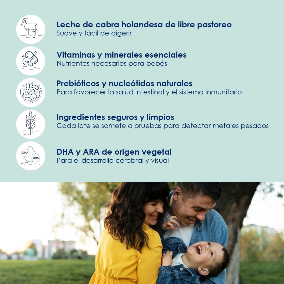 Kabrita Fórmula Infantil de Leche de Cabra de Fácil Digestión para Niños de 1 a 3 Años | Con Proteína A2, Vitamina D, Hierro, Omegas y Prebióticos, sin Azúcares Añadidos | Pack de 4 Latas (4 X 400g = 1.6 kg)