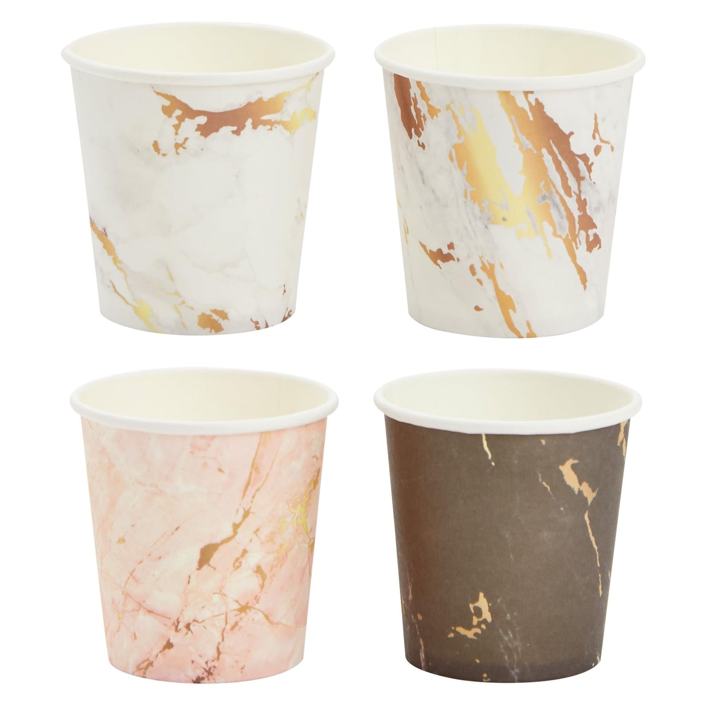 Tazas Desechables Sparkle and Bash Mármol Versátiles 4 oz