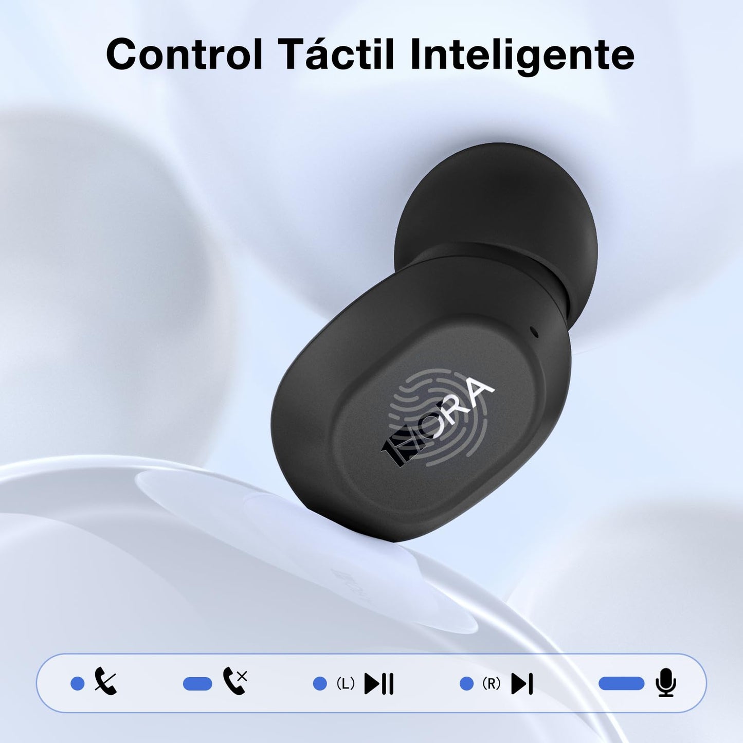 Audífonos In-Ear 1 Hora Bluetooth 5.3 Negro Mate para Música y Llamadas