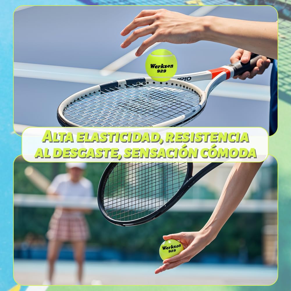 Pelotas de Tenis QMCZLA Fieltro Extra Resistente Alta Calidad Goma Alta Elasticidad 12 Unidades para Interior y Exterior Juguetes de Mascota