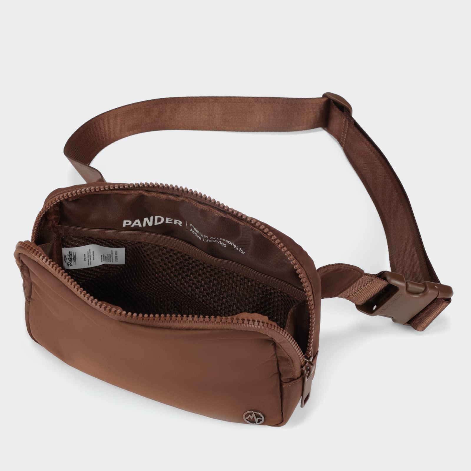 Riñonera Pander Coca Mocha Grande Impermeable con Correa Ajustable para Mujer y Hombre