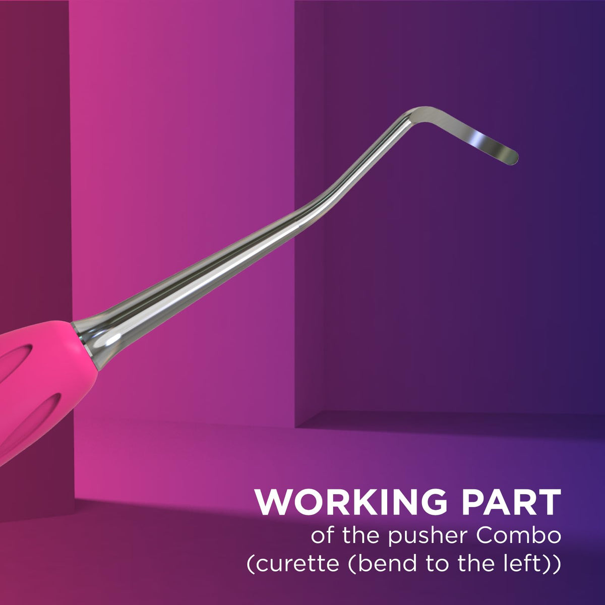 Staleks Pieza de trabajo Combo UNIQ 31: Cureta (curva izquierda) para mango modular, para el tratamiento de callos y uñas encarnadas