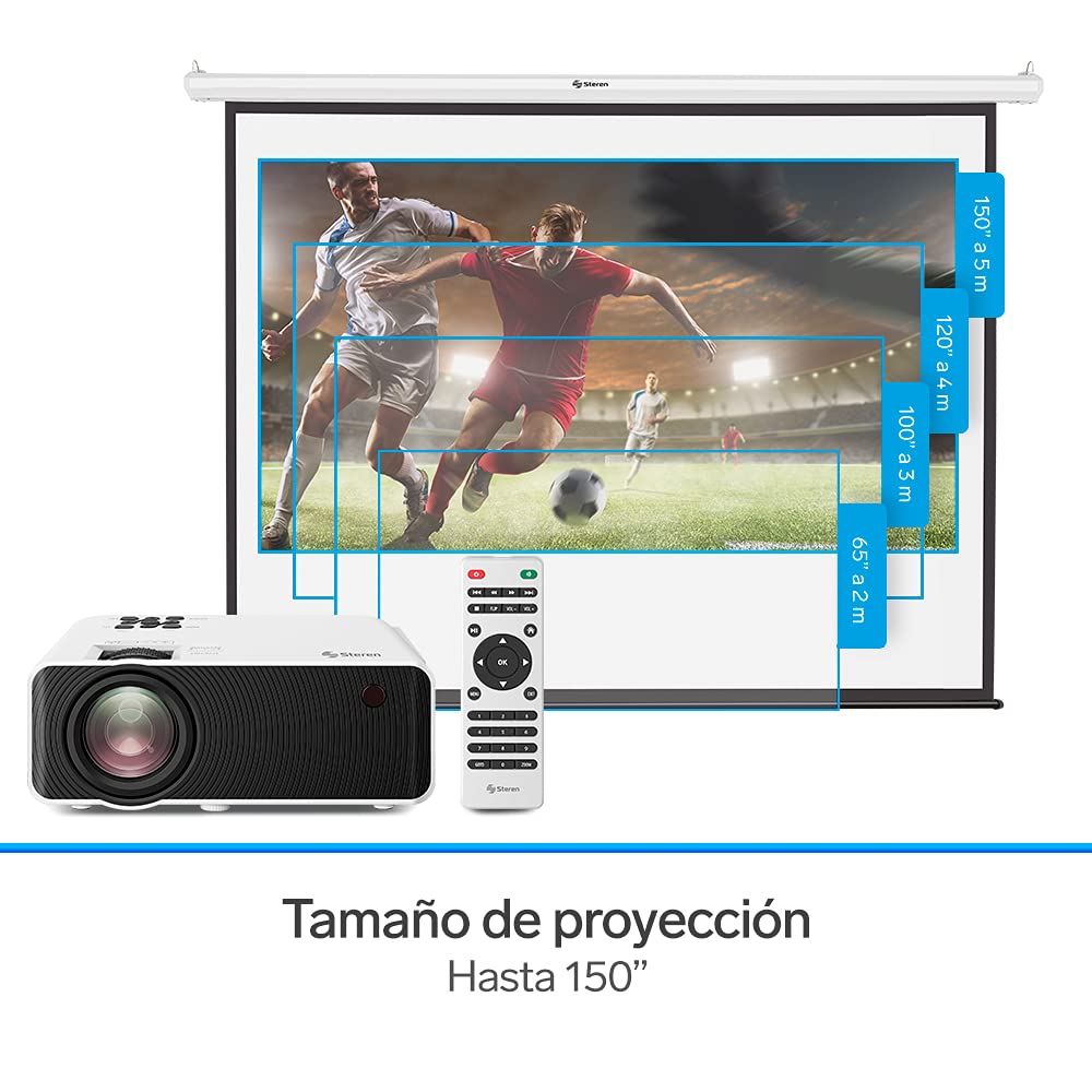 Proyector Multimedia HD Steren PRO-300 7000 Lúmenes Portátil 2 a 5 m