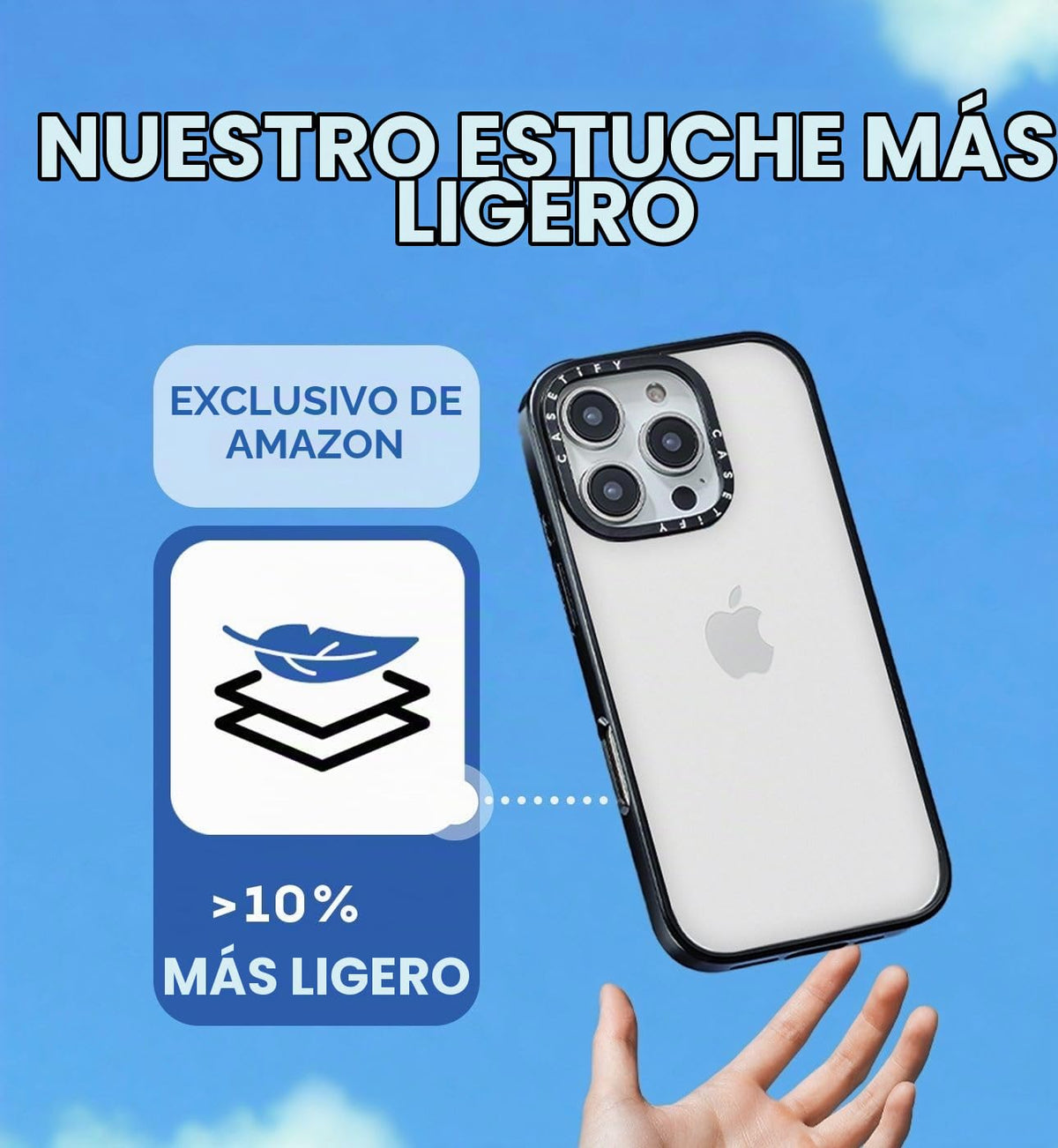 Funda Esencial para iPhone 14 CASETiFY Negro Transparente Lunares en Forma de Corazón Doble Grado Militar