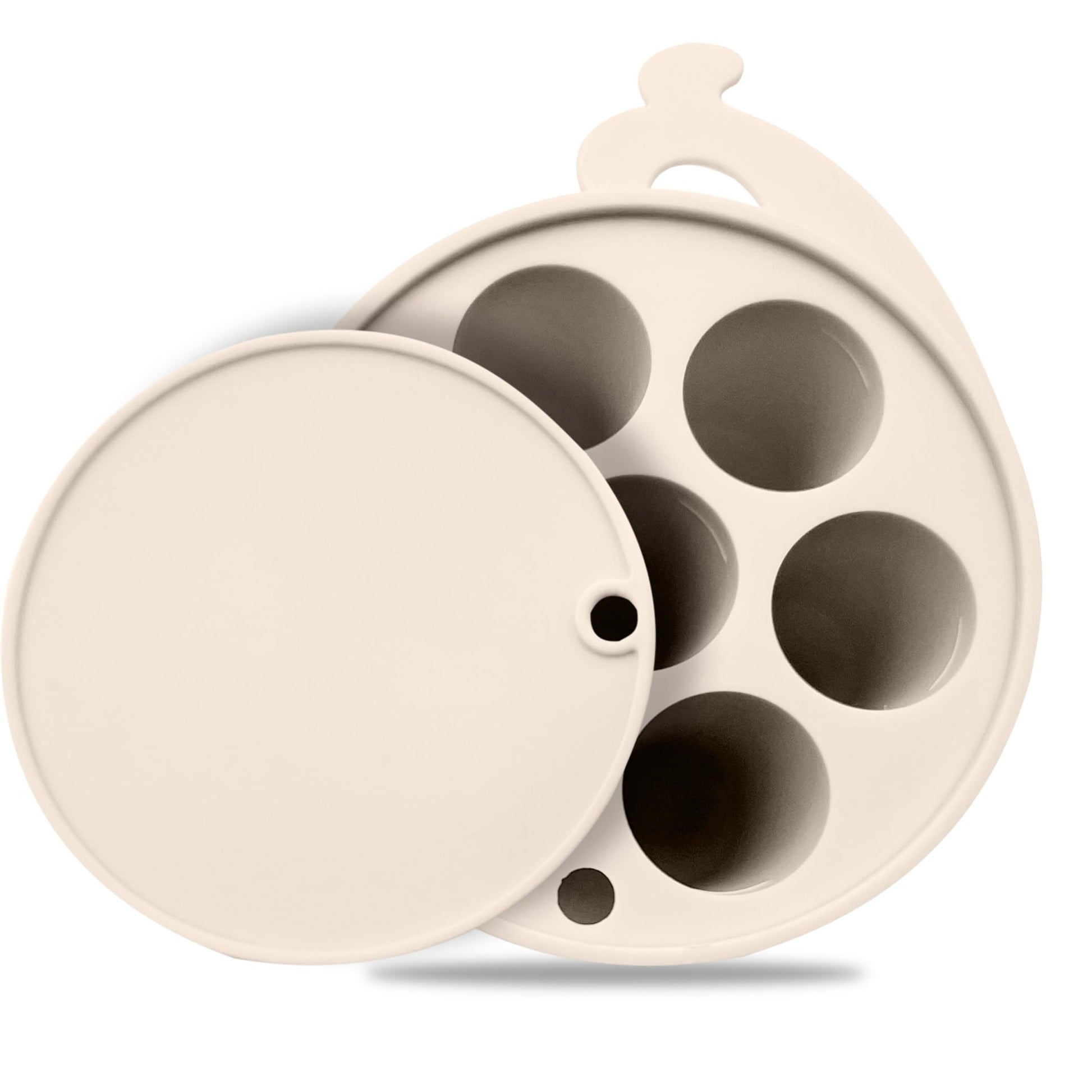 Avee & Co - Mini bandeja para congelador, moldes para paletas de leche materna para alivio de enfriamiento, alimentador de silicona sin BPA para alimentación segura del bebé, 4 meses + (beige)