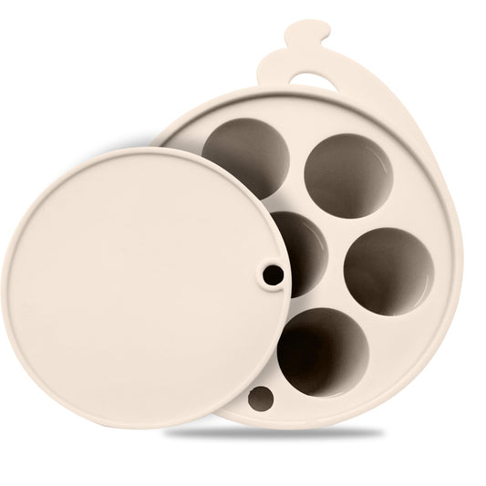 Avee & Co - Mini bandeja para congelador, moldes para paletas de leche materna para alivio de enfriamiento, alimentador de silicona sin BPA para alimentación segura del bebé, 4 meses + (beige)