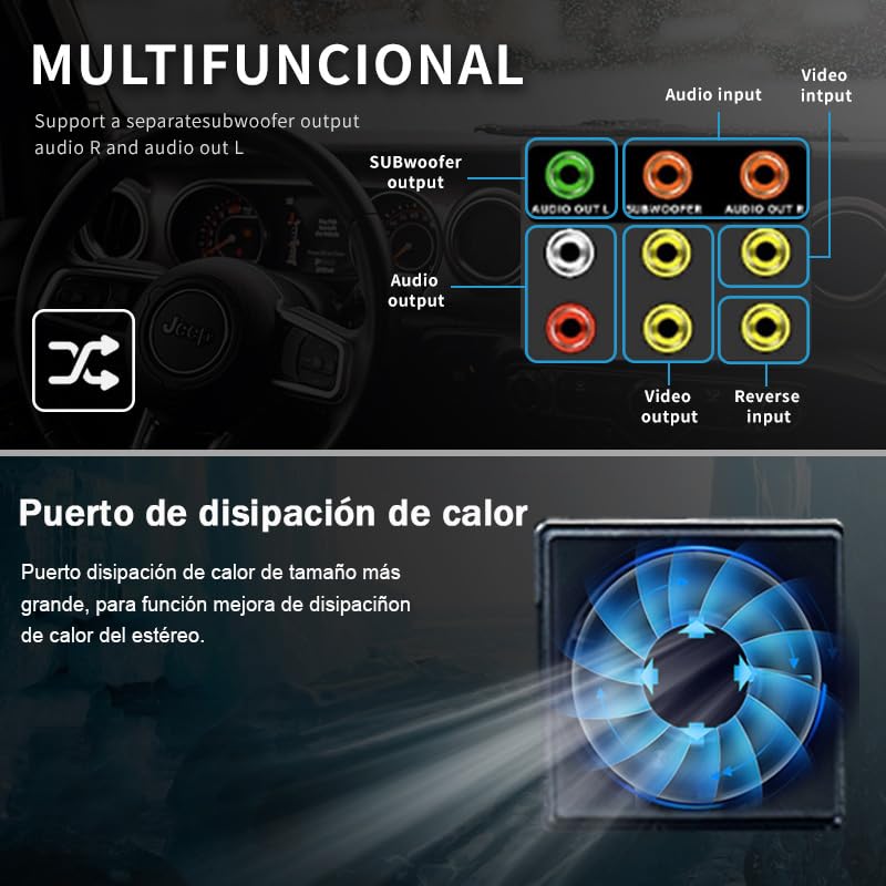 FINYQBET 7 Pulgadas Pantalla Inalámbrica Estéreo para Coche C1060N,2+32G Estéreo para Pantalla Carplay para Auto con Carplay， Pantalla HD Mirrorlink,FM,GPS,Bluetooth,RAC y más