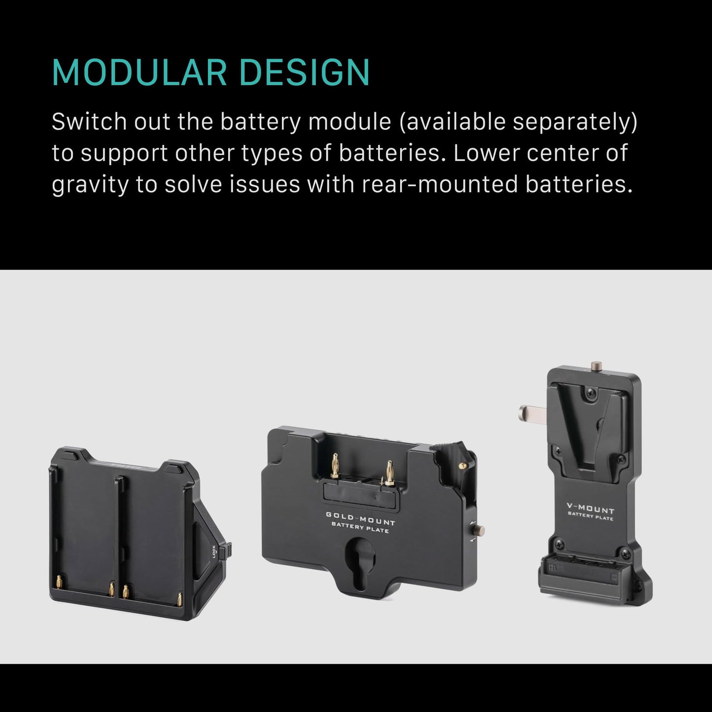 Tilta L Series (NP-F) Kit de placa de paso de alimentación de batería para DJI RS4 | Incluye grifos P de 14.8 V, un puerto Lemo de 2 pines y USB-C | Placas intercambiables | Funciona con RS2, RS3, RS3