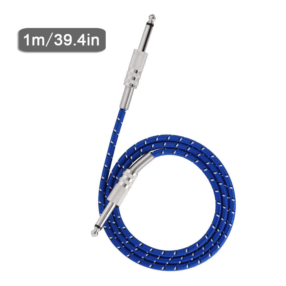 Cable de guitarra, cable de audio mono para bajos macho a macho Cable Cable de 6.35 mm Conector recto para instrumentos eléctricos (1M)