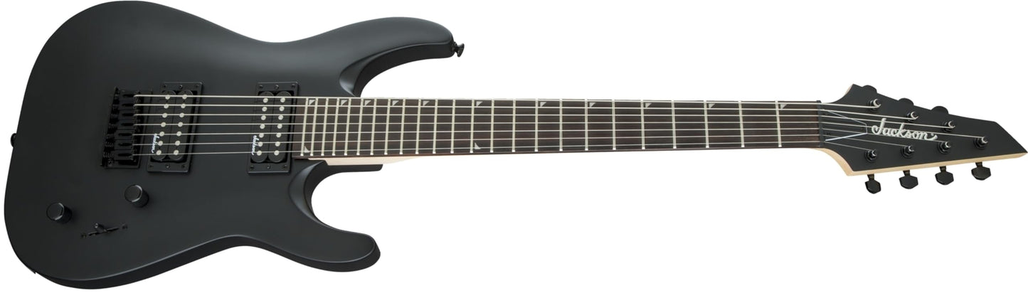 Jackson - JS Series Dinky Arch parte superior JS22-7 DKA HT 7 cuerdas guitarra eléctrica para diestros con diapasón de amaranto (negro)