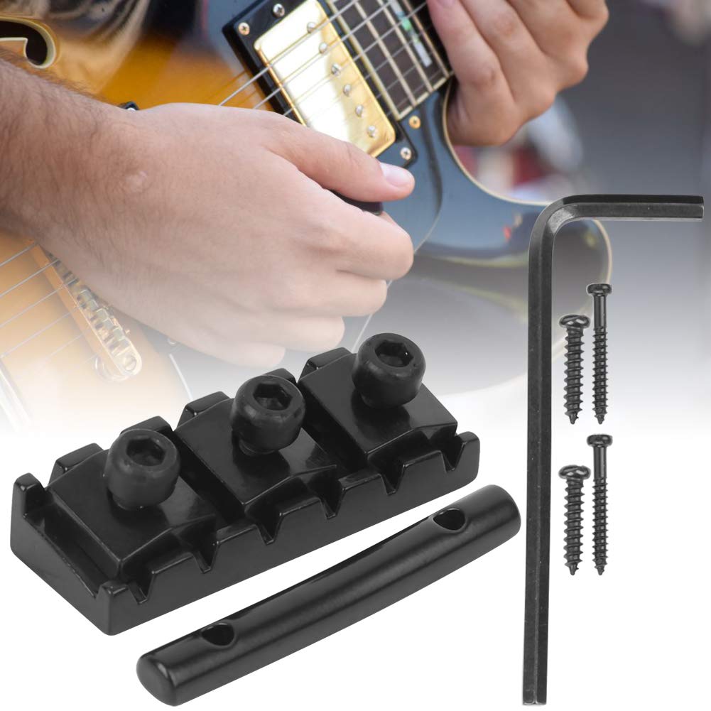 Tuerca de bloqueo de cuerda de guitarra de 6 cuerdas Tuerca de cuerda de guitarra eléctrica de 42 mm con tornillos de montaje y llave(GE99) accesorios de juego