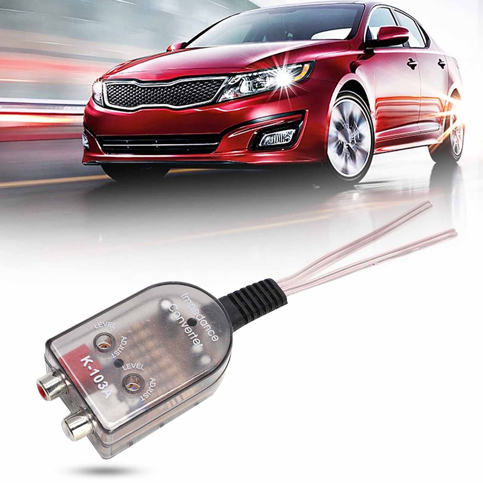 Convertidor de impedancia deo, altavoz ajustable estéreo para automóvil de alta a baja Línea Convertidor de impedancia deo apto para amplificador de potencia de automóvil