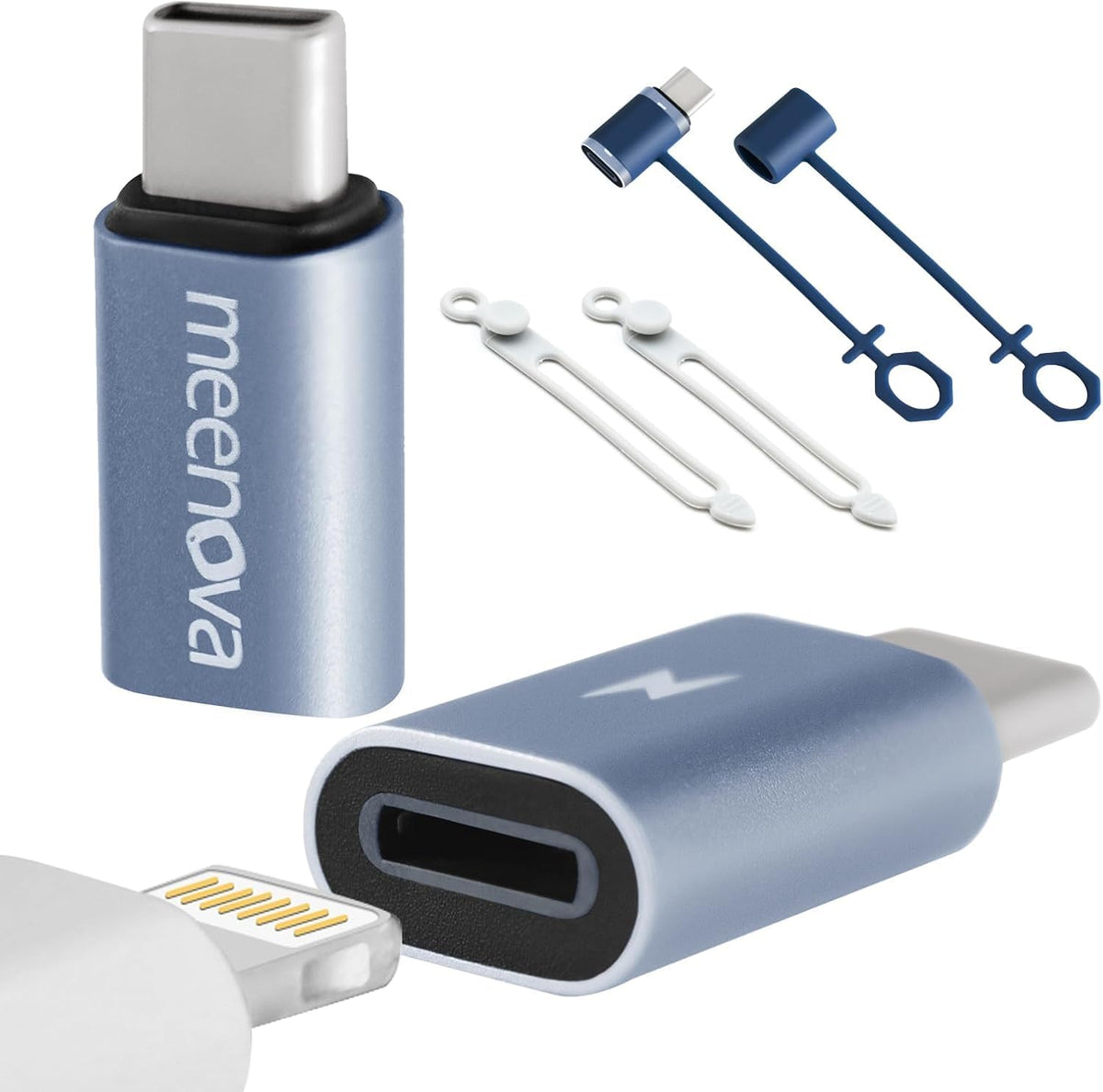 Adaptador Lightning a USB C Paquete de 2 Carga Rápida 60 W Compatible con iPhone iPad Galaxy