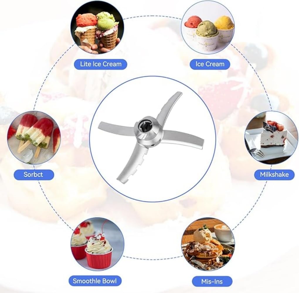 Cuchilla de repuesto compatible con fabricantes de helados Ninja Creami Deluxe NC500 Series, paleta de repuesto para ninja creami NC501 CN501CO NC500C NC501C NC501H plata de acero inoxidable