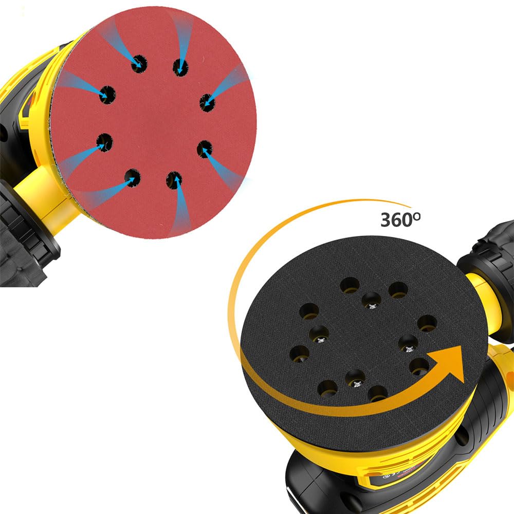 Lijadora Orbital, 6 Velocidades, 320W,12000 RPM,6 Velocidades Variables con 4 Papeles de Lija, Recogida de Polvo, Lijadora Eléctrica Ideal para Superficies de Madera y Acero