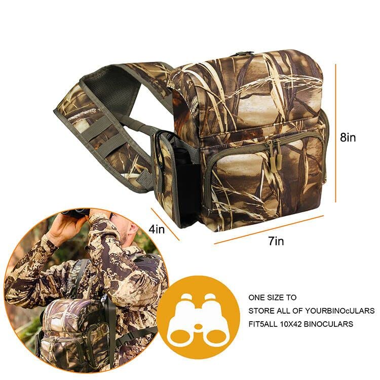 Arnés Binocular MDSTOP Negro con Bolsa para Observación y Caza