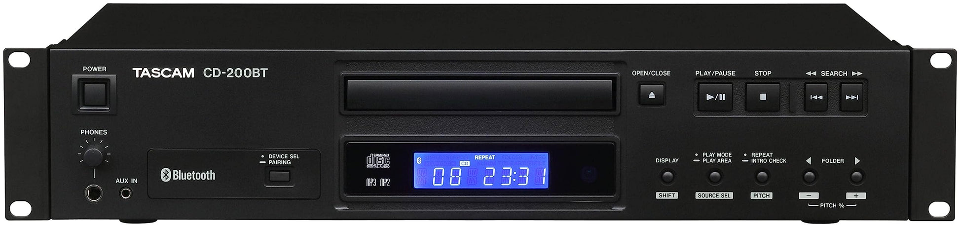 Tascam CD-200BT Reproductor de CD Profesional con Bluetooth, CD-200BT, Negro, CD-200BT