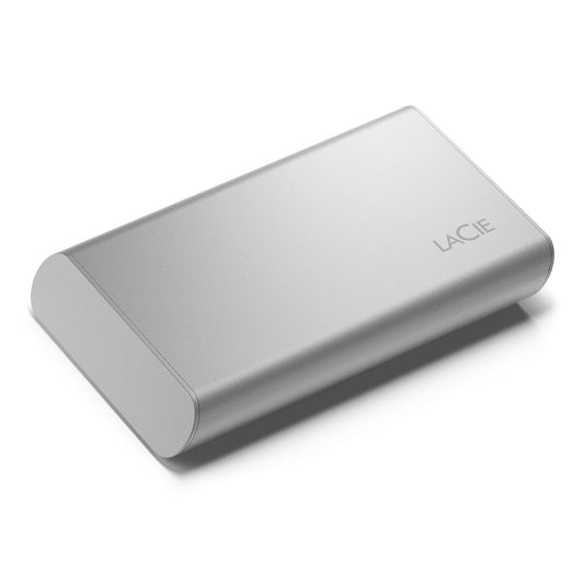 LaCie Unidad de Estado sólido Externa portátil SSD de 1 TB - USB-C, USB 3.2 Gen 2, velocidades de hasta 1050 MB/s, Moon Silver, para Mac PC y iPad, con Servicios de Rescate (STKS1000400)