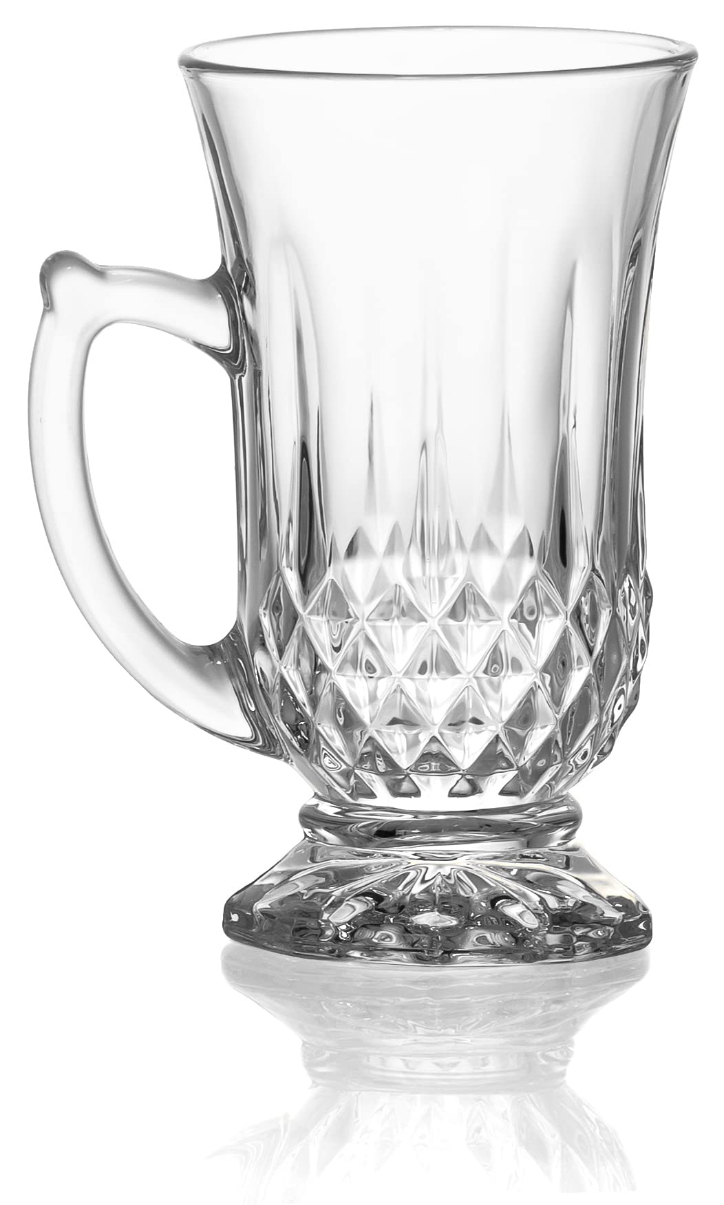 Juego de Tazas de Té de Vidrio Red Co. Transparente Clásico Diseño Grabado