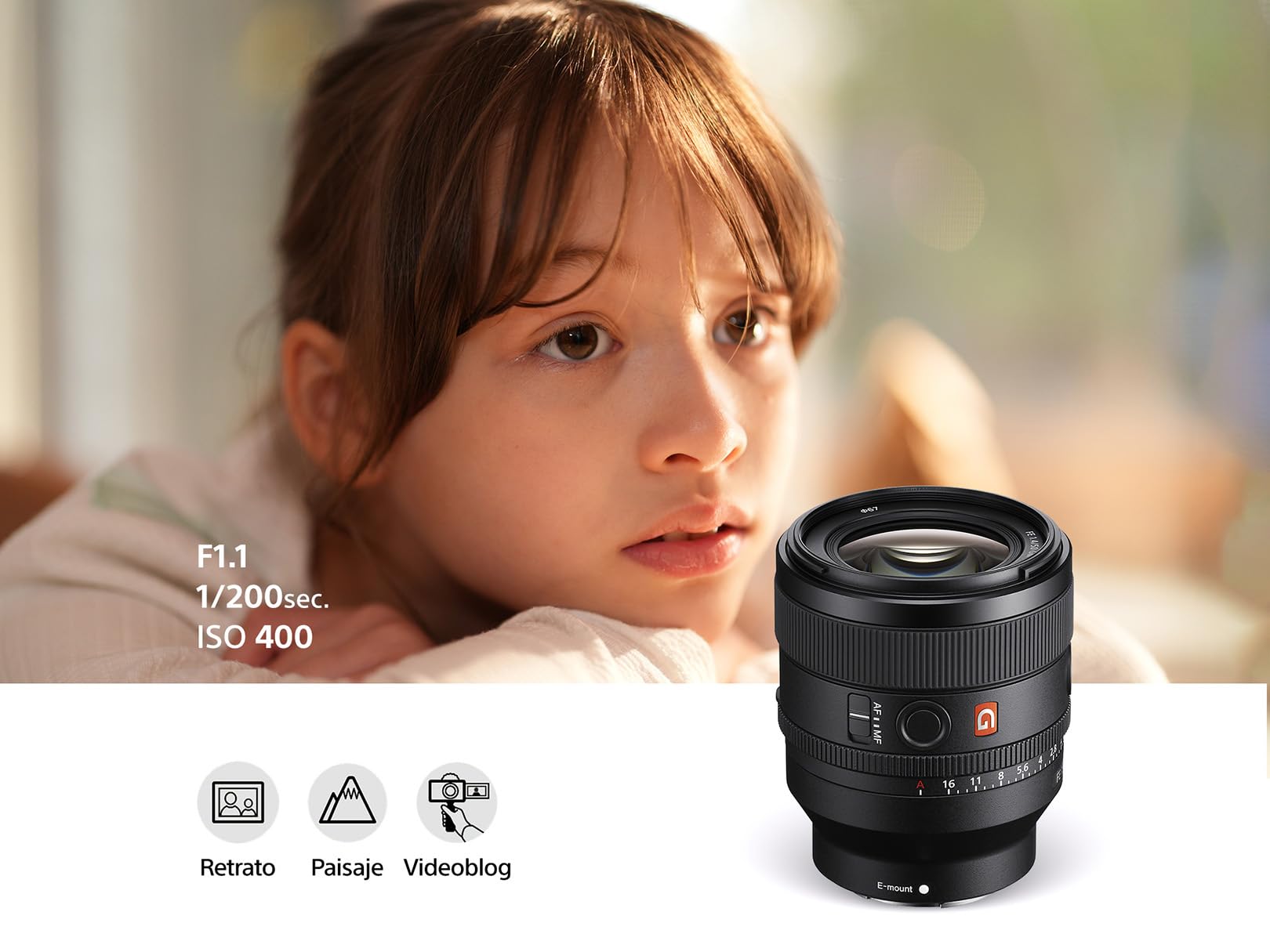 Sony Lente G Master SEL50F14GM FE 50mm F1.4 Prime estándar Full-Frame de resolución y Bokeh extraordinarios