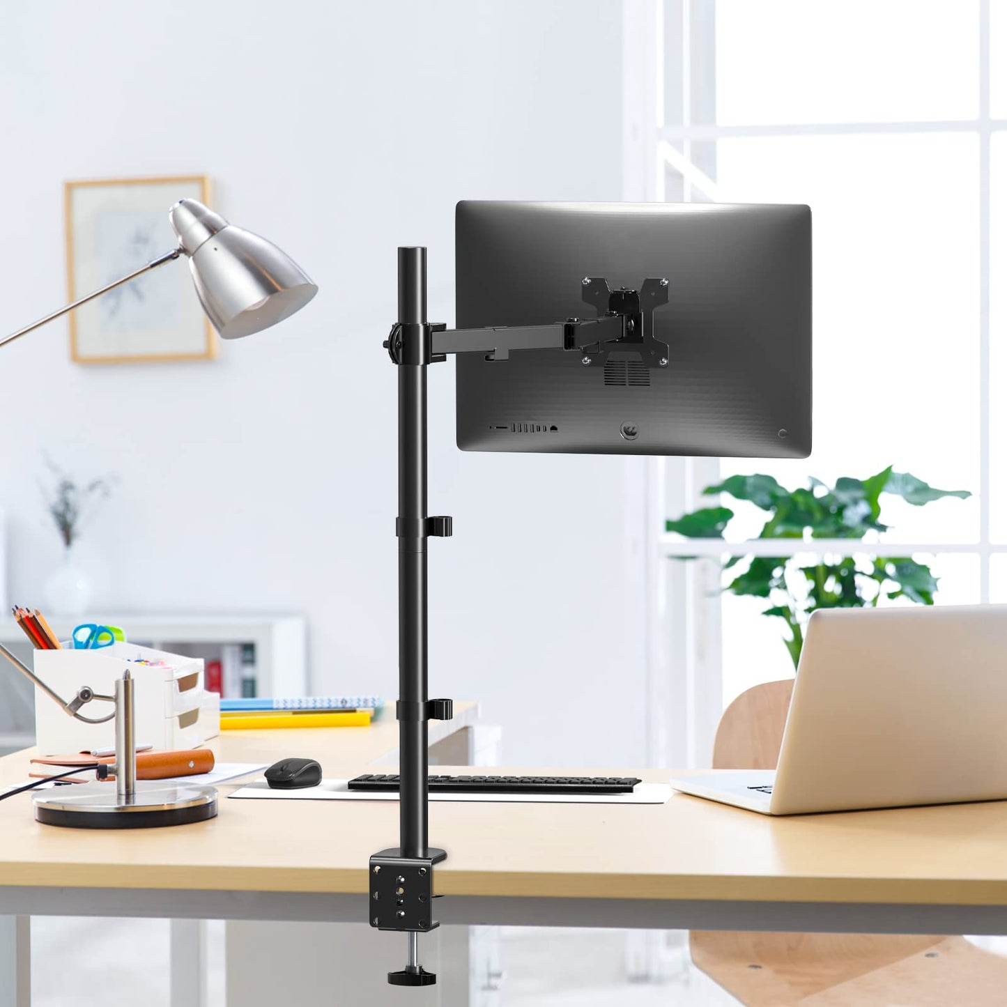 Soporte para Monitor WALI Negro con Ajuste Horizontal y Vertical VESA 75 & 100mm Hasta 32 Pulgadas 10 kg