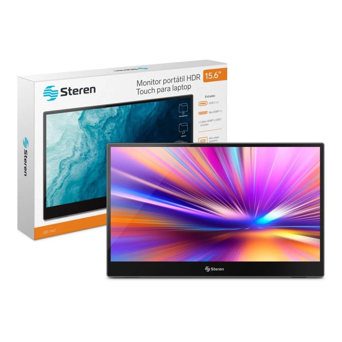 Monitor Portátil Touch STEREN HDR 15.6” para Laptop