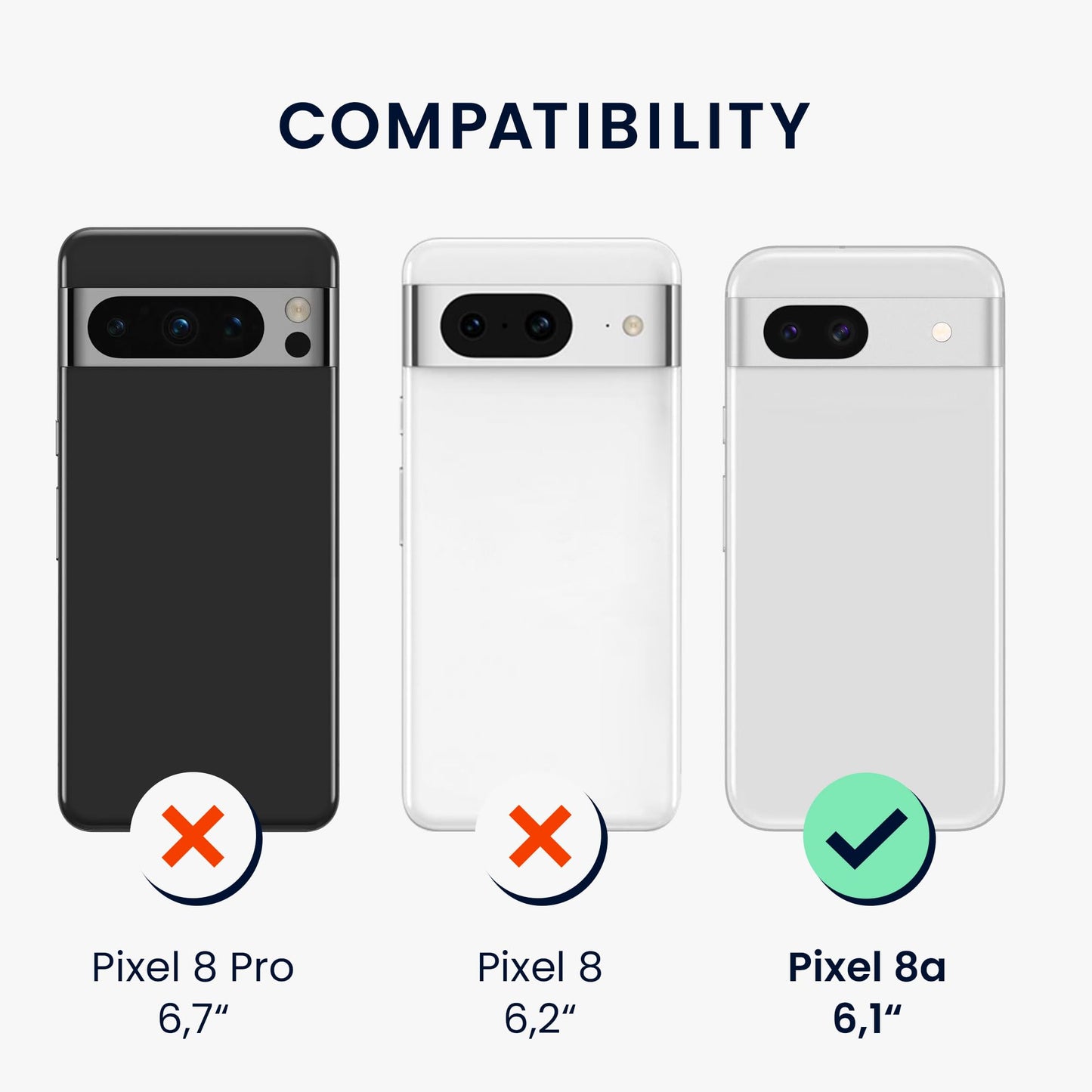 kwmobile Carcasa Compatible con Google Pixel 8a Funda - Case TPU y Silicona antigolpes - Apto Carga inalámbrica - Noche ártica