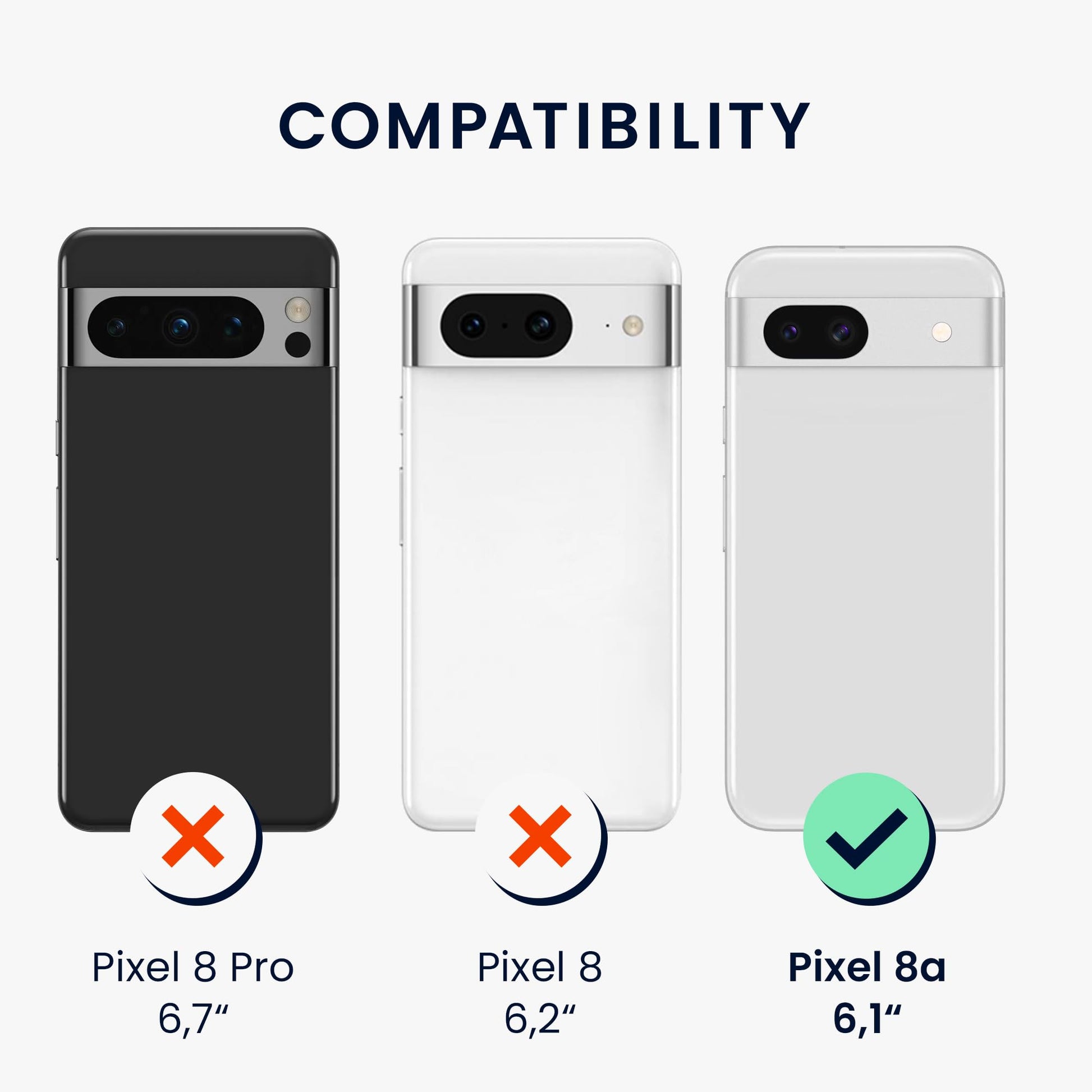 kwmobile Carcasa Compatible con Google Pixel 8a Funda - Case TPU y Silicona antigolpes - Apto Carga inalámbrica - Noche ártica