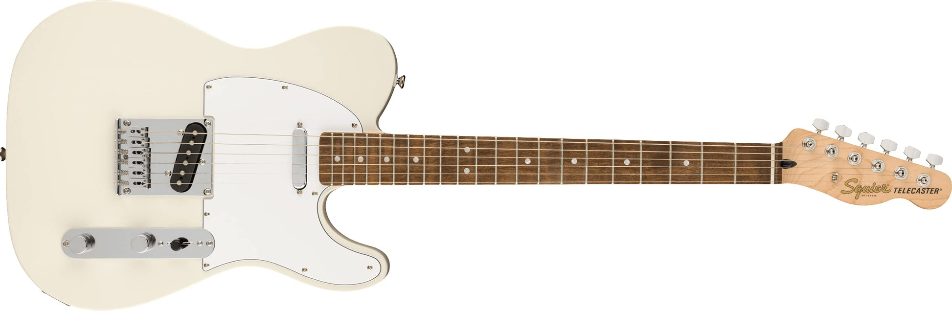 Squier Affinity Series Telecaster Guitarra eléctrica, con 2 años de garantía, blanco olímpico, diapasón Laurel