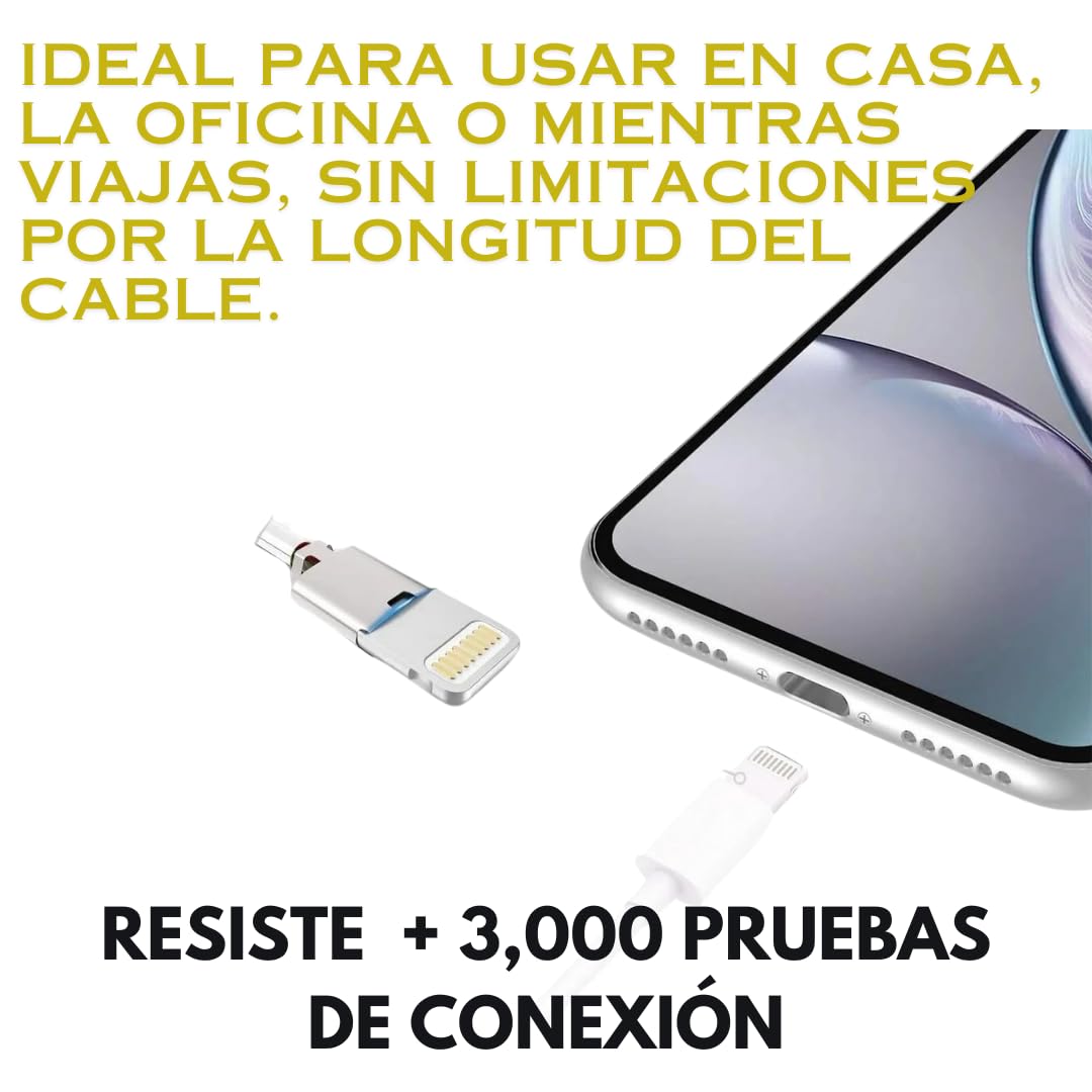 Cable para iPhone USB-C a Lightnin, largo 1 metro, Color Blanco Calidad Premium OEM, Compatible con iPhone 5 al 14, iPad, AirPods y pro - 1 Metro de Largo