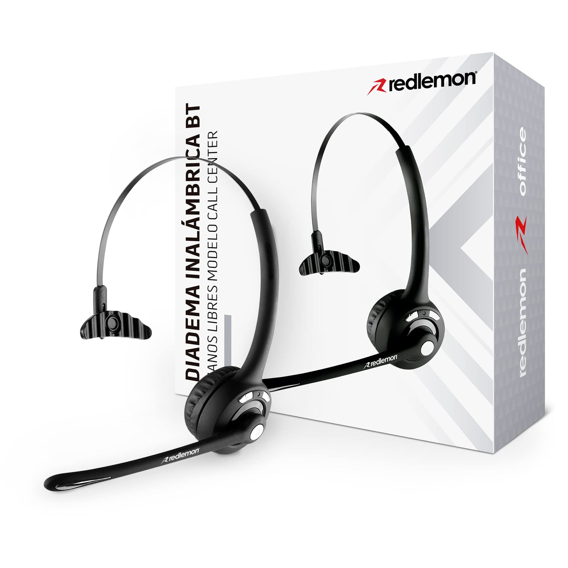 Diadema con Micrófono Bluetooth Redlemon Negra Recargable de Larga Duración para Gaming y Videoconferencias