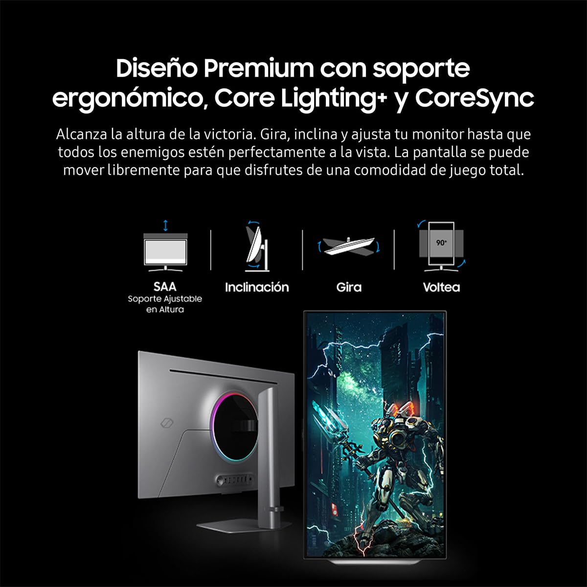Samsung 32" Odyssey OLED Monitor G80SD 4K 240Hz, Resolución OLED en 4K, Negros más Profundos, Glare Free, Tiempo de Respuesta de 0,03ms (GtG), AMD FreeSync Premium Pro LS32DG800SLXZX