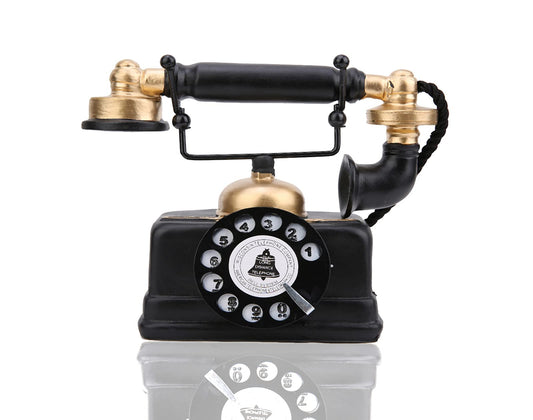 Hakeeta Teléfono Decorativo Antiguo, Con Cable Vintage Clásico Retro Fijo Rotatorio Decorativo con Auriculares Colgantes para Hogar/hotel/oficina/cafeterías Decoración.
