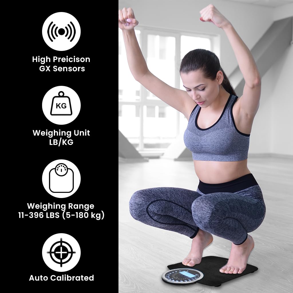 Báscula Digital EILISON Negro Vidrio Templado Grueso Alta Precisión 400 Libras